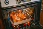 KitCom Bakeware Nonstick Carbon Steel Roaster with Flat Rack and V-Rack, 0.8MM Thickness Textured Base, Champagne Gold