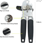 Can Opener Manual, Handheld Strong Heavy Duty Stainless Steel Can Opener, Comfortable Handle, Sharp Blade Smooth Edge, Can Openers with Multifunctional Bottle Opener