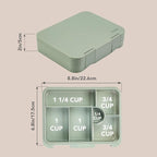nouka Grand Bento Box | Easy to open latches | Spill Proof Design | 6-Compartment Removable Tray | Moss