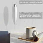 Milk Frother, Coffee Frother Handheld, Hand Mixer, Upgraded Motor Electric Whisk Durable Low Noise Mini Drink Mixer Portable Foam Maker For Cold Milk Bulletproof Coffee Latte, Sliver