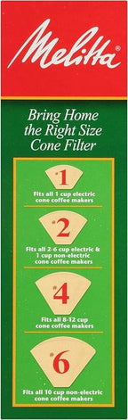 Melitta #4 Cone Coffee Filters, Unbleached Natural Brown, 100 Count, 300 Total Filters - Packaging May Vary (Pack of 12)