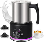 Milk Frother, 16.9 OZ Milk Frother and Steamer, 4 in 1 Electric Milk Frother Dishwasher Safe, Durable Silent Working Frother for Coffee, Hot and Cold Foam Maker, Black