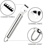 Stainless Steel Lemon Zester Grater, Lemon zester tool,citrus zester tool for Orange Citrus Peeler with Channel Knife