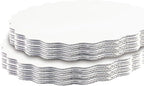 qiqee 12 Inch White Wave Cake Boards Round 15-Packs Circles Rounds Base Food-Grade Cardboard Wave Cake Plate（Thinner But Stronger）