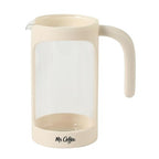 Mr. Coffee Retro Brew French Press Coffee Maker, 31-Ounce Glass Carafe with High Heat Resistant Durable Borasilicate Glass & Cream Frame and Plunger, Includes Coffee Scoop