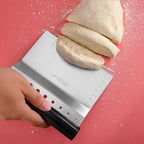 ALLTOP Bench Scraper & Chopper with Herb Stripper,Stainless Steel Multipurpose Kitchen Baking Tool for Bread Dough Pastry Cake -Leaf Remover with Plastic Handle &Upgraded Protective Cover