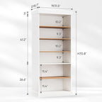 70.8" Tall Farmhouse Kitchen Pantry Cabinet, Modular Storage Cabinet with 6-Tier Adjustable Shelves, White, Wooden Hutch for Living Room, Kitchen, Set of 3