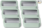 Caraway 6pc Glass Food Storage Set – 6.6 Cup Food Containers (6) - Ceramic Coated - Non Toxic, Non Stick with Lids - Microwave Safe - Mist