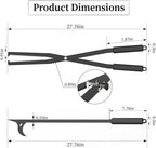 Heavy Duty Fire Tongs Firewood Grabber Tool with Scissor Shape Serrated for Campfire, Bonfire, Fire Pit Log Claw Tongs - Black