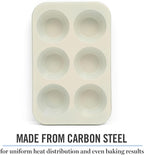Martha Stewart Gallen 6 Cup Nonstick Carbon Steel Muffin/Cupcake Pan - Teal