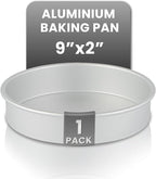 Restaurantware-Met Lux 9 x 2 Inch Straight-Sided Baking Tin, 1 Round Cake Pan - Oven-Ready, Freezable, Anodized Aluminum Round Baking Pan, Greaseproof, For Layer Birthday Cake