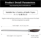 HOSHANHO Honing Rod,12 Inch Professional Kitchen Knife Sharpener Rod, Japanese High Carbon Knife Sharpening Steel with Ergonomic Pakkawood Handle, Ideal for All Chef Knives