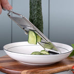 Handheld Food Grater,Professional Zester Slicing Set with 4 Interchangeable Blades for Lime,Cheese,Garlic,Ginger,Chocolate,Vegetable,Fruits