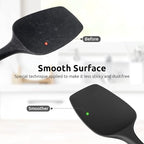 U-Taste Silicone Cooking Spoon Spatula: 480ºF Heat Resistant Food Grade 11.38" Flexible Rubber Kitchen Spoonula, Seamless Pastry Bowl Scraper for Mixing Stirring Scraping in Nonstick Cookware (Black)