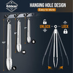 Tongs For Cooking - All Metal Heat Resistant 600 Degrees Kitchen Tongs, Stainless Steel Locking Tongs, For Food,Salad, BBQ, Grill, Dishwasher, Set of 3-7",9" & 12 inch