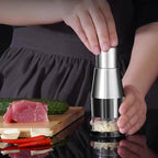 Manual Food Chopper, Garlic Press Multi Functional Stainless Steel Handheld Tool Garlic Pressing Chopper for Mincing Onion, Slicing Peppers, Potato