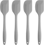 Silicone Spatula 4-piece Set, Heat-Resistant Non-stick Rubber Spatulas with Stainless Steel Core, Grey