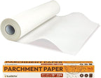 Katbite Parchment Paper Roll 15in x 115ft, White Pachment Baking Paper Roll 145 Sq.Ft, Non-Stick and Extra Longer Parchment Paper with Portable Serrated Cutter for Baking,Cooking,Space-saving