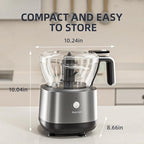 Mini Food Processor and Vegetable Chopper, Electric Food Chopper for Baby Food Maker, 4/0.5 Cup Double Containers for Salad, Carrot, Garlic Press, Hard Cheese