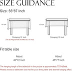 ISAENNE Designer French Pale Yellow Rectangular Tablecloth,Linen Floral Table Cloth,Wrinkle Resistant Decor Tablecloths for Dining Thanksgiving Banquet Kitchen Party,55"*87"-Estevan A