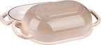 Enameled Cast Iron Sourdough Bread Oven, Dutch Oven, Loaf Cast Iron Bread Pan for Homemade Bread Baking, Meatloaf Pan with Lid, 5QT, Latte