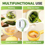 3 in 1 Peeler with Container, 2025 New Stainless Steel Peelers with Container with Handle Fruit Knife, Multifunctional Vegetable Peelers for Home Kitchen (Yellow and Green)