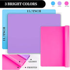 LEOBRO Silicone Mat for Resin Molds, 3 PCS Silicone Mats for Epoxy Resin, UV Resin, Play Dough Mat, Clay Mat, Nonstick Silicone Sheets Pads for DIY Arts and Crafts, Pink & Purple & Blue, 15.7”x 11.7”