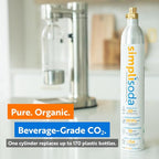 60L CO2 Canister Cylinders - Compatible w/Sodastream BLUE Screw-In Only, Ninja Thirsti, Philips, and More - Threaded Style Soda Streaming Machine CO2 Tanks Gas Refill, | 14.5 oz, Set of 2