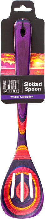 Totally Bamboo Baltique Waikiki Collection 12-1/2" Wooden Slotted Cooking Spoon, Safe for Nonstick