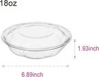 [18 oz. 50 Sets Clear Plastic Salad Bowls with Airtight Lids Disposable To Go Mixing Containers Serving for Fruit, Quinoa, Lunch and Meal Prep