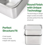 CuBE Large 2PCS Set 1500ml 1050ml Stainless Steel Food Storage Containers With Lids and a Net Kitchen Appliances Dishwasher Safe Premium South Korea