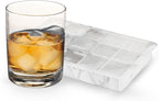 Host Ice Cube Tray with Lid, Makes 15 1.25" Cubes, Durable Silicone Trays, Perfect for Cocktails, Beverages, Mocktails, Iced Coffee, Tea, Infused Water, Kitchen Essentials, Set of 1, Marble