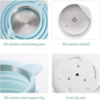 Foldable Electric Travel Kettle, Dual Voltage Portable Electric Kettle, Collpasible Electric Kettle, Food Grade Silicone Tea Kettle, Suitable for 110V & 220V