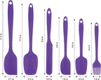 Silicone Spatulas Set, Rubber Spoon Spatula Heat Resistant Spoonula One Piece Design Seamless Spatula Non-Stick Scrapers Baking Mixing Tool (Purple)