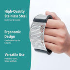 GD Garlic press rocker, crusher, mincer tool stainless steel with a Garlic Peeler, spatula, and Brush extract more Garlic Paste. The Garlic Mincer Tool Squeezes, Extracts, Crushes