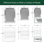 18/0 Stainless Steel Baking Sheet with Cooling Rack, Oven-Safe Non-Toxic Cookie Sheets for Baking, Set of 6, Coating Free & Rust Resistant for Healthy Family Baking, Easy to Clean, Heavy-Duty