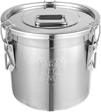 304 Stainless Steel Airtight Canister, 3.17Gal/405oz/12L Airtight Food Storage Container with Lid Lock Clips, Flour Container Metal Bucket Food Storage Container for Rice, Flour, Grain, Coffee Bean