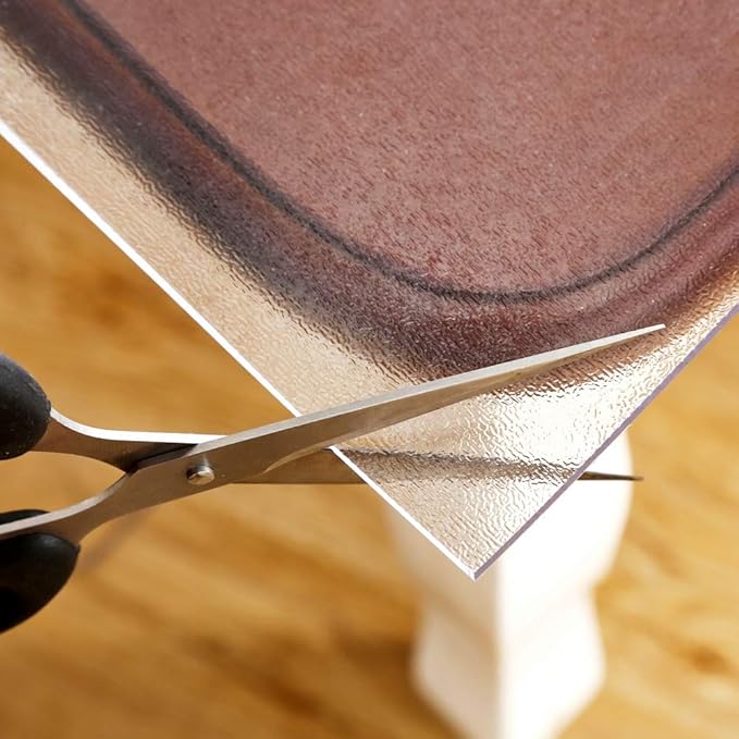 NECAUX Custom Multisize 1.5mm Thick Clear PVC Table Cover Protector - 19 x 48 Inch Rectangular Plastic Table Cover Desk Pad Mat for Office & Computer Desk/Sofa Table