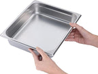 BIRDROCK HOME Stainless Steel Steam Table Pan - Hotel, Restaurant & Catering Supplies - 24 Gauge Steel, 4.5 qt Capacity - Meal Prep, Cooking, & Food Storage Container - 2.5" Depth, 1/2-Size (6 Pack)