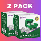 SHAPED 2-PACK 3D Ancient Alien Ice Mold Trays, Flexible Silicone Alien Figure Makers for Ice Cubes, Soaps, Chocolates, DIY Figures, Cookies, Resin Models