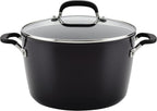 KitchenAid 84805 Hard Anodized Nonstick Stockpot with Lid, 8 Quart - Onyx Black