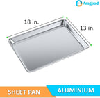 Pack of 12 | Size 13 in. x 18 in. Half Size Aluminum Bun. / Sheet Pan | Ideal for baking, roasting, cooling, prepping, or storing - a must-have in restaurants, bakeries, and busy kitchens.