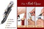 Professional Waiter Corkscrew Wine Openers Set, Heavy Duty Stainless Steel Hinges Wine Key for Restaurant Waiters, Sommelier, Bartenders