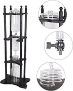 Cold Drip Coffee Maker, 2000ml Large Capacity Glass Dutch Coffee Dripper Ice Drip Coffee Tower w/Stable Base for Commercial Office