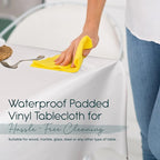 Quality Table Pad Protector, Superior Protection from Spills, Scratches & Heat - Reusable Vinyl Table Cloth with Cushion Flannel Backing (120" L x 54" W)