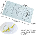 TUKE 3D Branch Silicone Tuile Fondant Molds for Baking, Polymer Clay, Sugar Craft - Hollow Candy Lace Design (9.52x4.92x0.12inch)