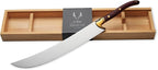 Viski Champagne Saber Sword in Wooden Box, Curved Stainless Steel Blade and Wood Handle, Elegant Home Bar Tool for Celebrations, Weddings, Parties, and Housewarming Gifts, Set of 1