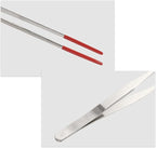 Reptile Feeding Tongs, Stainless Steel Lizard Feeding Tongs, Aquarium Straight Feeding Tweezers for Reptiles with Rubber Tip, Terrarium Feeding Tongs for Gecko, 10.63" Length, Red