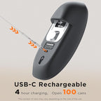 Canslab Ultrablde SE - USB Rechargeable Electric Can Opener for Kitchen for Seniors with Arthritis- Cordless Battery Powered Automatic, Side Cut, Smooth Edge, Handsfree, for Small or Large Cans, Grey