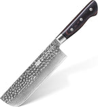 FINDKING 7 Inch Japanese Nakiri Knife, Straight-Edged Vegetable Cleaver for Efficient Chopping and Mincing, Specialized Usuba Milk Street Knife (Raven Series)